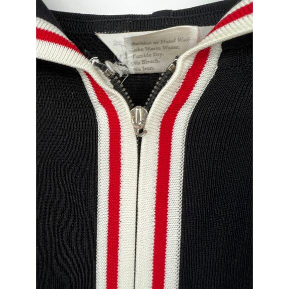 Misook‎ Sweater Full Zip Up Knit Cardigan Hoodie Stretch Black Size M - Picture 3 of 4